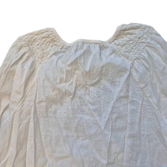 Old Navy Women's Ivory Cotton/Rayon Long Sleeve Prairie Pioneer Shirt w Buttons - Picture 8 of 10